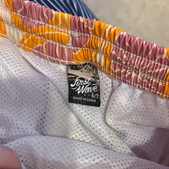 First Wave Kids Swim Trunks - Pink and Orange - Picture 4 of 5